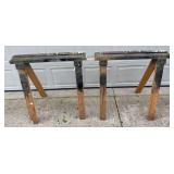 Pair of Wooden Sawhorses