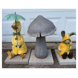 Mushroom Statue, Duck Statue, & Bunny Statue