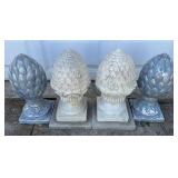 (4) Porcelain Garden Statues