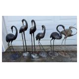 (6) Flamingo Statues