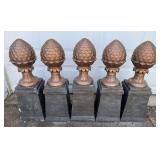 (5) Bronze Artichoke Statues