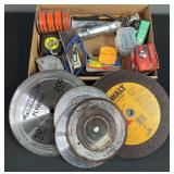 LED Head Lamp, Chop Saw Blades, & Misc