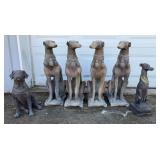 (6) Outdoor Dog Statues