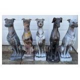 (5) Large Outdoor Dog Statues