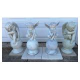 (4) Angel Garden Statues
