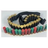 Shot Shell Belt Full of Assorted .12 Ga. Shot Shells & Loose Shot Shells, (39) Count