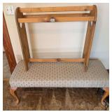 Quilt Rack & Upholstered Bench
