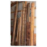 Assorted Dimensional Lumber and Ladder
