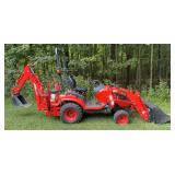 Kioti CS2520S Lawn Tractor With Bucket & Backhoe Attachments