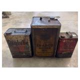 (3) Vintage Oil Cans & Contents