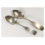 Pair Of Coin Silver Table Spoons. Scovil & Kinsey