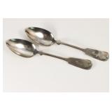 Pair of Coin Silver Table Spoon. T.S. Baldwin & So