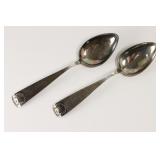 Pair Of Coin Silver Table Spoons. Norway?