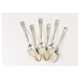 6 Simpson, Hall, Miller & Co. Sterling Teaspoons