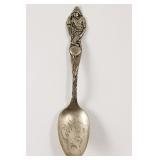 Sterling Silver Indian w/ Corn Souvenir Spoon