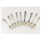 9 Misc Sterling Silver Teaspoons