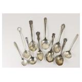 10 Misc Sterling Small Serving Spoons