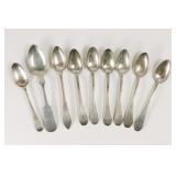 9 Misc Coin Silver Small Spoons