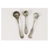 3 Coin Silver Tiny Shell Spoons