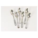 6 Davis & Watson Coin Silver Teaspoons
