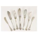 7 Misc Sterling Silver Butter Knives.Gorham, Towle