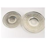 2 Sterling Meriden Britannia Co. Footed Platters