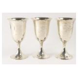 3 Sterling Silver Goblets