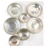 7 Misc Sterling Silver Bowls & Platters. Wallace