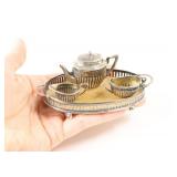 Miniature Sterling Silver Tea Set & Tray