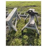 Saw horses and vise