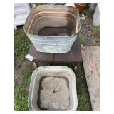 Galvinized Tubs, one on stand