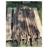 Pallet of scrap metal rods