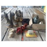 Bottle jack, boots, hardware apron, etc