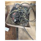 Baseball glove, dog chains, rope halters