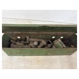 Bolts in metal toolbox