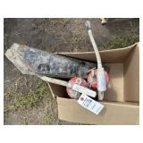 Fire extinguisher and knives