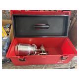Toolbox and paint sprayer