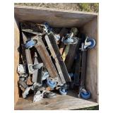 Box of caster wheels on frames