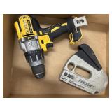 DeWalt drill (no battery) and stapler