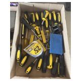 Measuring tape and screw drivers