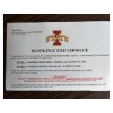 Iowa State University Ticket Certificate