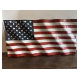 Wooden flag sign