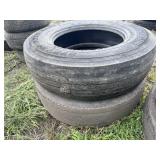 Stack of 275/80R22.5 tires (2)