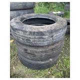Stack of 255/70R22.5 tires (3)