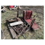 Pallet with seat, scrap metal