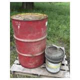 Pallet with barrel and oil (partial)