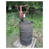 Oil barrel and pump