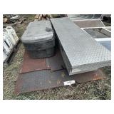Pallet with diamond plate toolbox, diamond plate
