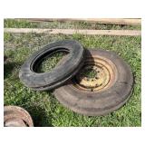 5.00-15 tire and 5.50-15 tire on rim