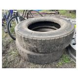 Stack of 285/75R24.5 tires (2)
